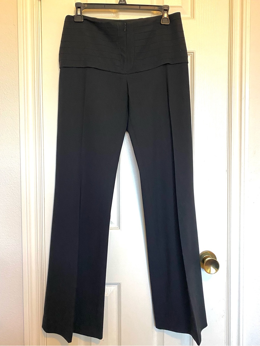 Catherine Malandrino Black Wide-Leg Foldover Waist Pants